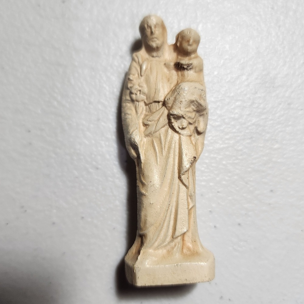 Vintage Saint Joseph and Child Jesus Miniature Figurine 3 Inch Statue